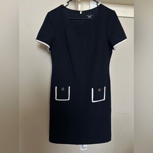 Tommy Hilfiger Navy Blue Dress with White Trim